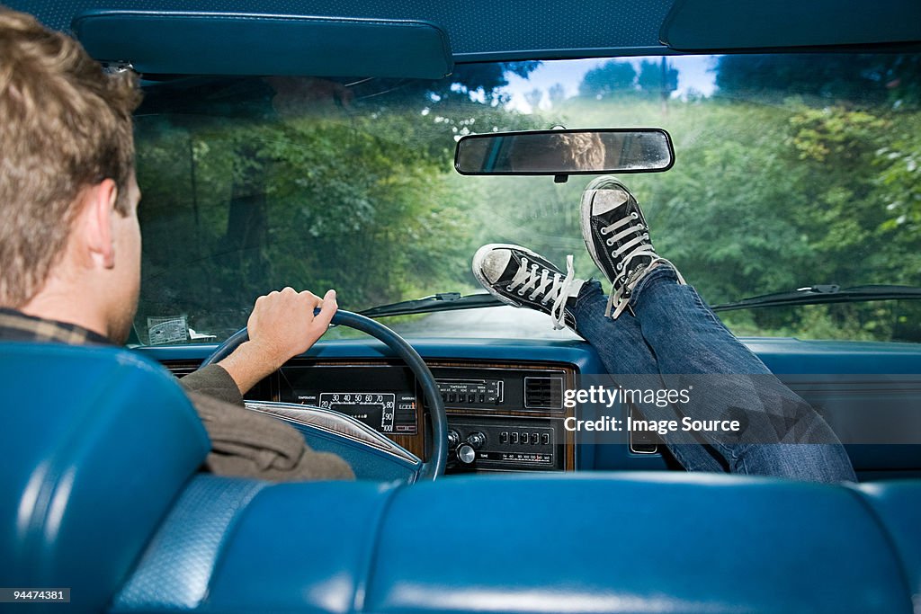 Young people in car