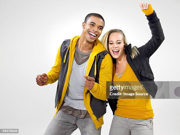 young couple dancing - friends with white background stock pictures, royalty-free photos & images