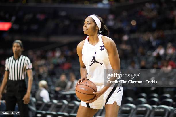 April 08: Charli Collier Barbers Hill H.S. Mont Belvieu, TX in action during the Jordan Brand Classic, National Girls Teams All-Star basketball game....