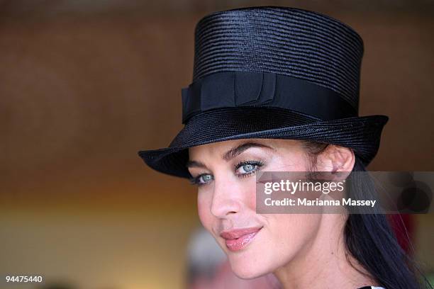 Megan Gale arrives at the Emirates marquee at the AAMI Victoria Derby Day at Flemington Racecourse on October 31, 2009 in Melbourne, Australia.