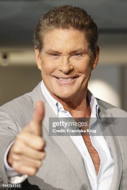 David Hasselhoff during the Looking For Freedom - 30 Years Anniversary Celebration In Berlin at Friedrichstadt-Palast on April 11, 2018 in Berlin,...