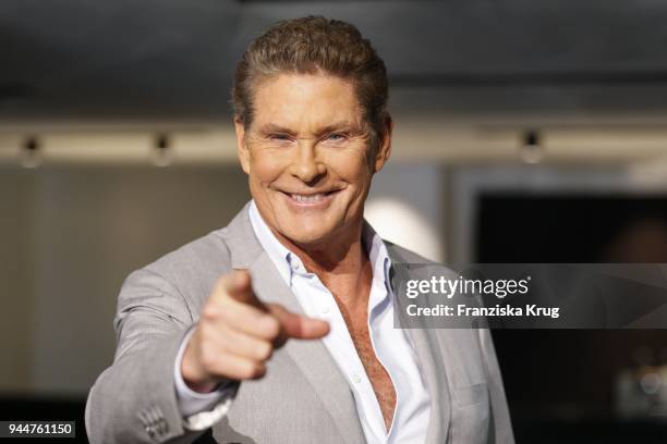 David Hasselhoff during the Looking For Freedom - 30 Years Anniversary Celebration In Berlin at Friedrichstadt-Palast on April 11, 2018 in Berlin,...