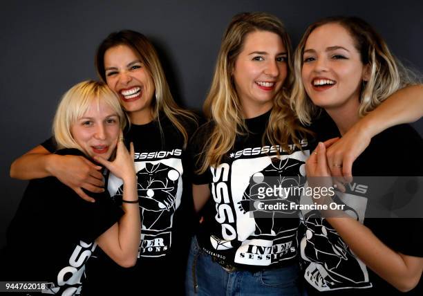 SheSaid.So's Andreea Magdalina, Kathy Suarez, Melina Powell and Lottie Moore are photographed for Los Angeles Times on April 7, 2018 in Los Angeles,...