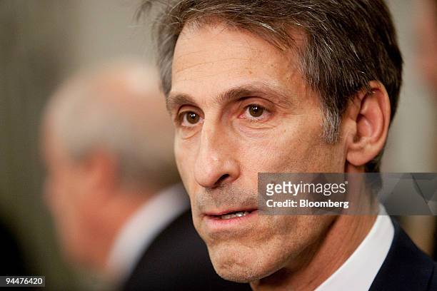 Michael Lynton, chairman and chief executive officer of Sony Pictures Entertainment, attends a roundtable discussion with media executives in...