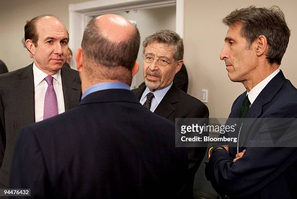 Philippe Dauman, chairman and chief executive officer of Viacom Inc., clockwise from left, Barry Meyer, chairman and chief executive officer of...