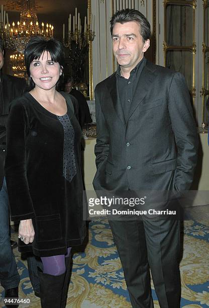 French Liane Foly and Chef Yannick Alléno at Ministere de la Culture on December 15, 2009 in Paris, France.
