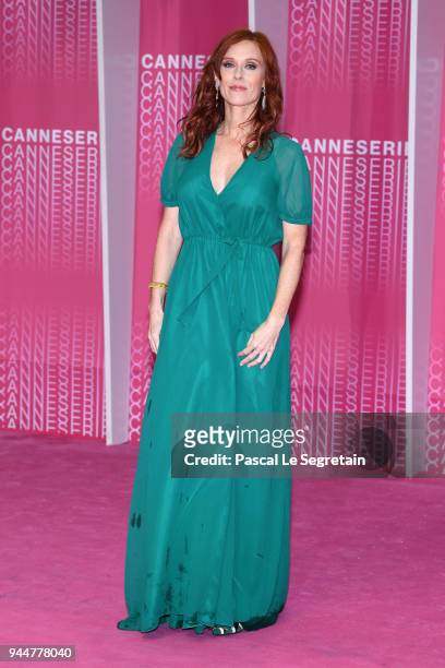 Audrey Fleurot from the serie "Safe" attends the Closing Ceremony and "Safe" screening during the 1st Cannes International Series Festival at Palais...