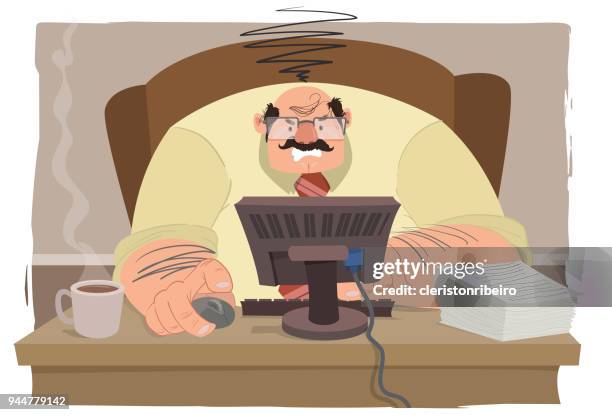 the administrator (nervous) - ceo computer stock illustrations