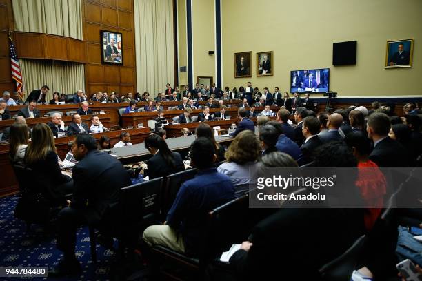 Facebook co-founder, Chairman and CEO Mark Zuckerberg testifies before the House Energy and Commerce Committee in the Rayburn House Office Building...