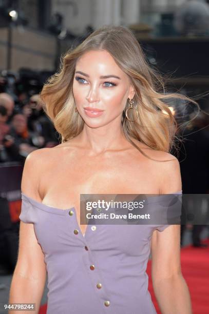 Lauren Pope attends the European Premiere of "Rampage" at Cineworld Leicester Square on April 11, 2018 in London, England.