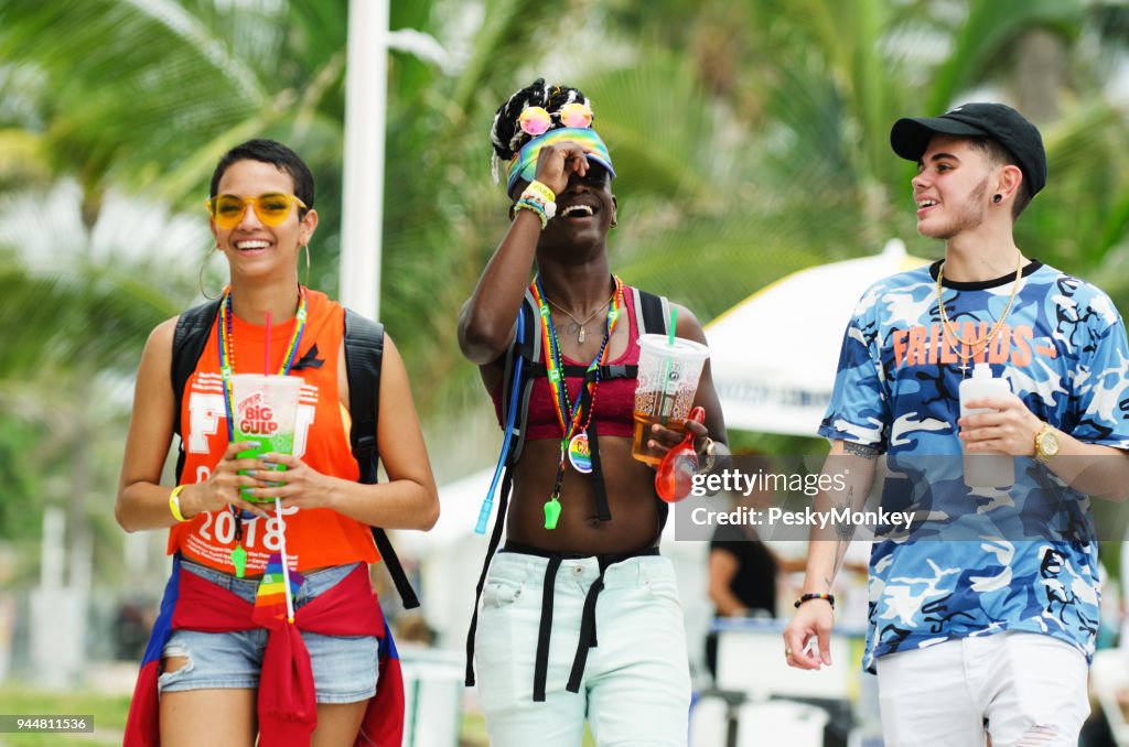 Amis à Miami plage Gay Pride 2018