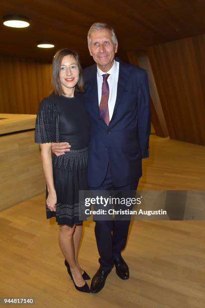 Johanna Wokalek and Ulrich Wickert attend the Nannen Award 2018 at Elbphilharmonie on April 11, 2018 in Hamburg, Germany.