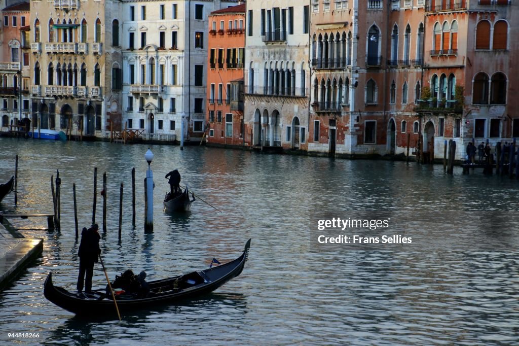 Gondolas on Canal grande in Venice, Italy