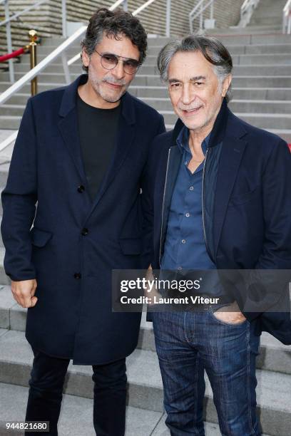 Actor Pascal Elbe and Actor Richard Berry attend FIFI Awards 2018 at Salle Wagram on April 11, 2018 in Paris, France.