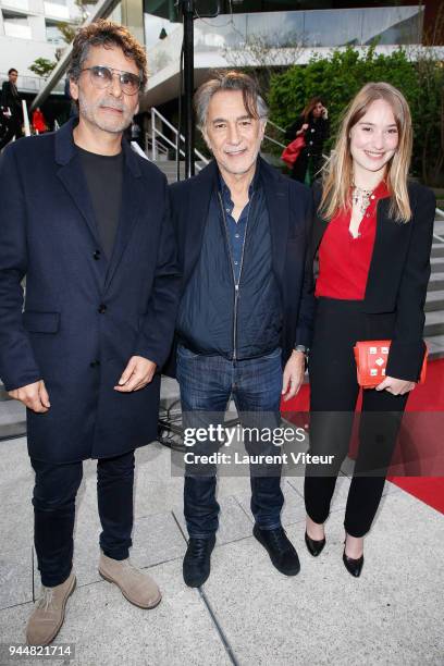 Actor Pascal Elbe, Actor Richard Berry and Actress Deborah Francois attend FIFI Awards 2018 at Salle Wagram on April 11, 2018 in Paris, France.