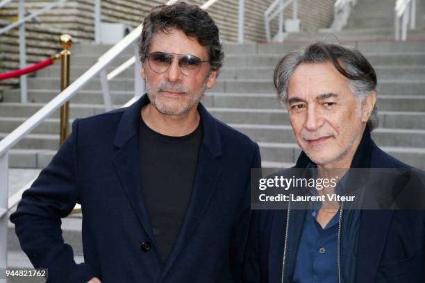 Actor Pascal Elbe and Actor Richard Berry attend FIFI Awards 2018 at Salle Wagram on April 11, 2018 in Paris, France.