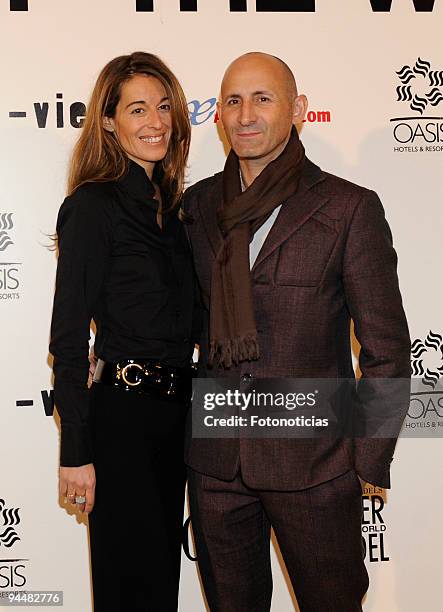 Designer Modesto Lomba and Monica Martin Luque attend "Lancia Supermodel of The World" final selection, at the Italian Consulate on December 15, 2009...
