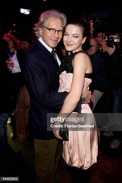 Actor Bernd Herzsprung and daughter, actress Hannah Herzsprung attend the after party of the premiere 'LILA LILA' at Kesselhaus on December 15, 2009...