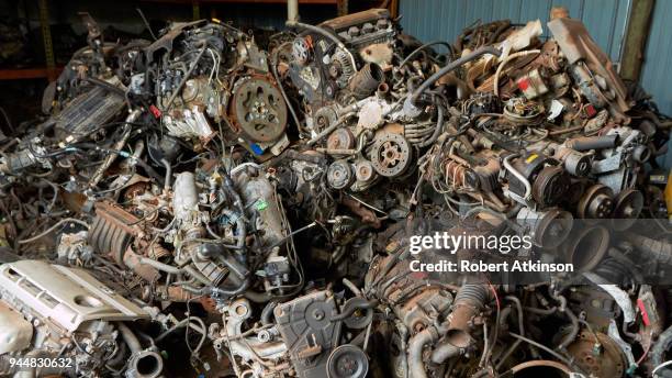 car engines - junkyard stock pictures, royalty-free photos & images