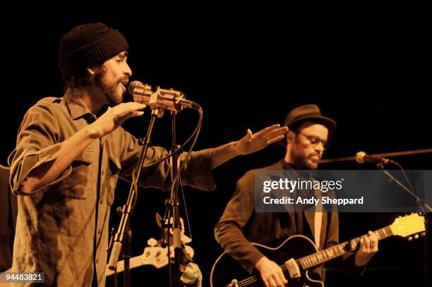 Davendra Banhart performs on stage at Shepherds Bush Empire on December 15, 2009 in London, England.