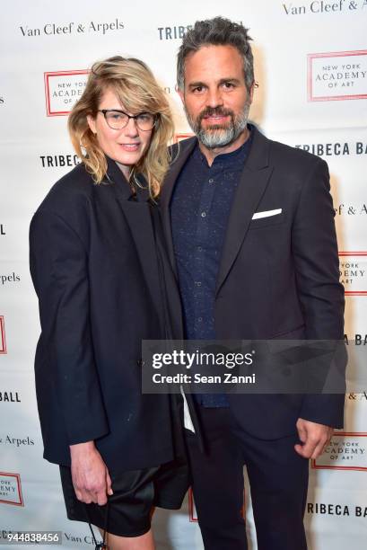 Sunshine Ruffalo and Mark Ruffalo attend Tribeca Ball to benefit New York Academy of Art at New York Academy of Art on April 9, 2018 in New York...