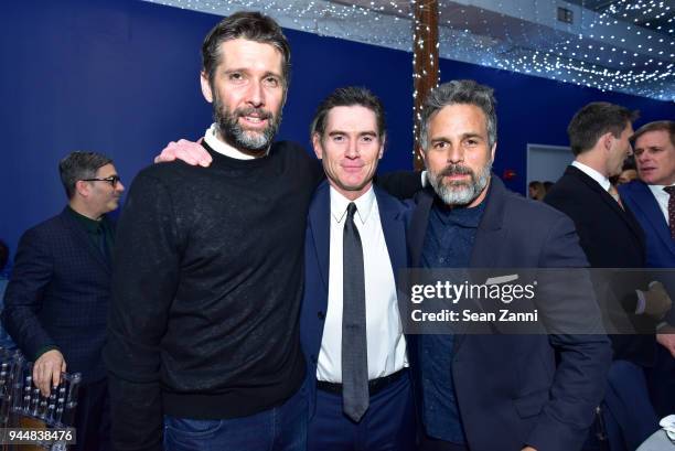 Bart Freundlich, Billy Crudup and Mark Ruffalo at Tribeca Ball to benefit New York Academy of Art at New York Academy of Art on April 9, 2018 in New...