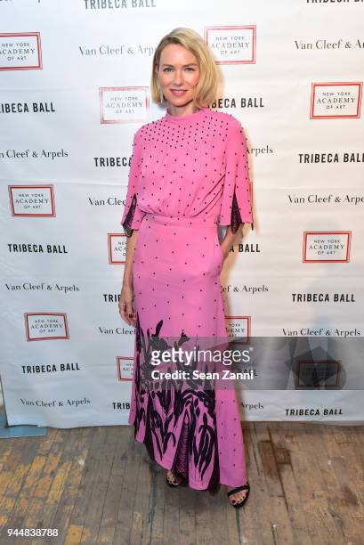 Naomi Watts attends Tribeca Ball to benefit New York Academy of Art at New York Academy of Art on April 9, 2018 in New York City. Naomi Watts