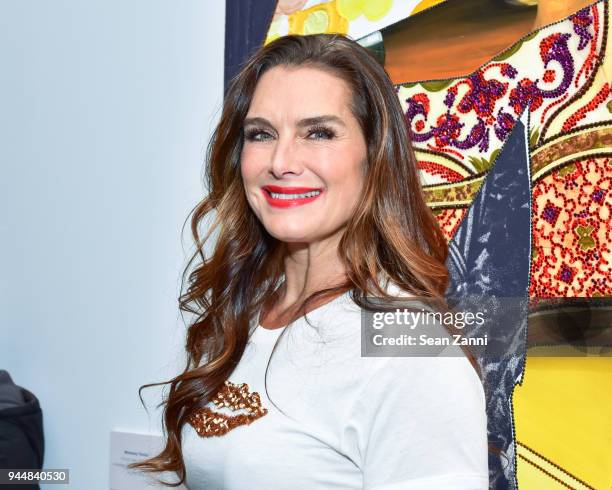 Brooke Shields attends Tribeca Ball to benefit New York Academy of Art at New York Academy of Art on April 9, 2018 in New York City. Brooke Shields