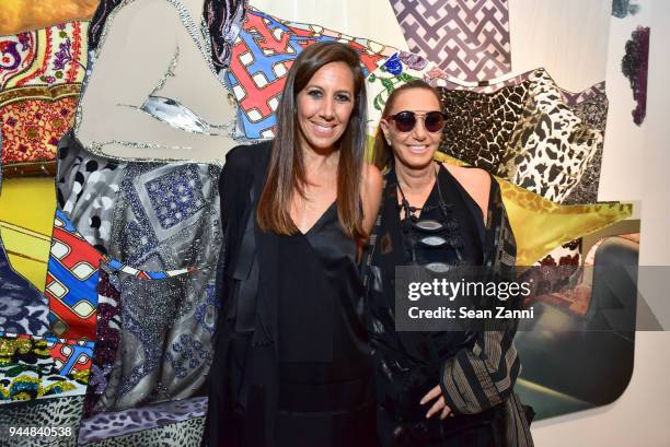 Gabby Karan De Felice and Donna Karan attend Tribeca Ball to benefit New York Academy of Art at New York Academy of Art on April 9, 2018 in New York...