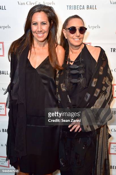 Gabby Karan De Felice and Donna Karan attend Tribeca Ball to benefit New York Academy of Art at New York Academy of Art on April 9, 2018 in New York...