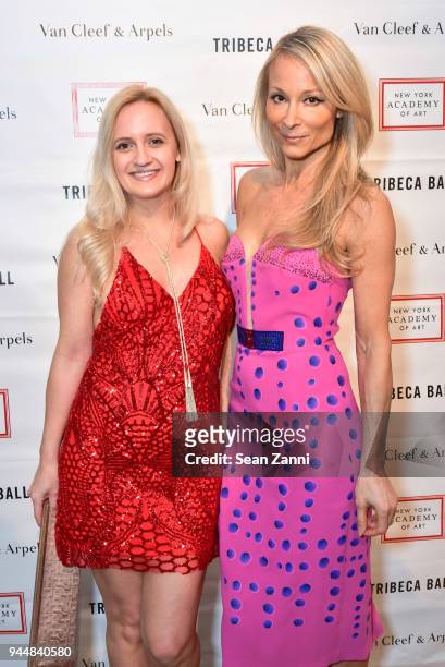 Annika Connor and Indira Cesarine attend Tribeca Ball to benefit New York Academy of Art at New York Academy of Art on April 9, 2018 in New York...