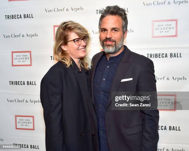 Sunshine Ruffalo and Mark Ruffalo attend Tribeca Ball to benefit New York Academy of Art at New York Academy of Art on April 9, 2018 in New York...