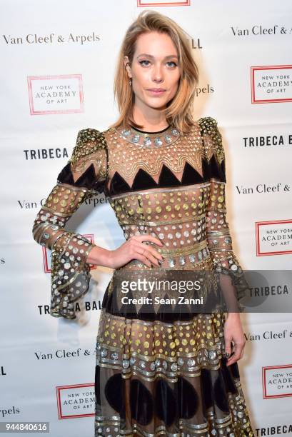 Genevieve Barker attends Tribeca Ball to benefit New York Academy of Art at New York Academy of Art on April 9, 2018 in New York City. Genevieve...