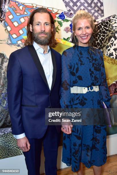 Josh Crosby and Amy Swift Crosby attend Tribeca Ball to benefit New York Academy of Art at New York Academy of Art on April 9, 2018 in New York City....