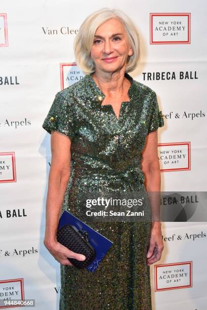 Eileen Guggenheim attends Tribeca Ball to benefit New York Academy of Art at New York Academy of Art on April 9, 2018 in New York City. Eileen...