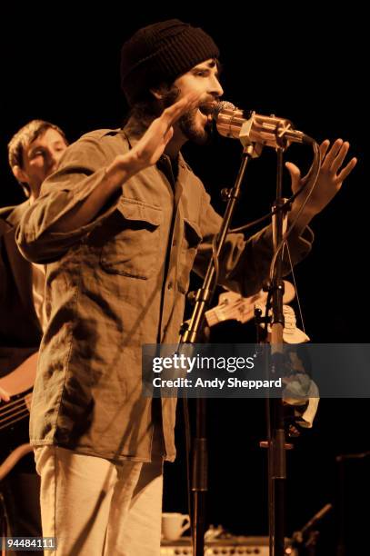 Davendra Banhart performs on stage at Shepherds Bush Empire on December 15, 2009 in London, England.