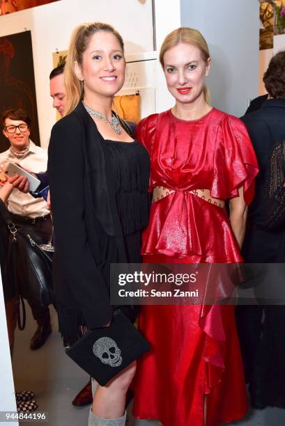 Delphine de Causans and Polina Proshkina attend Tribeca Ball to benefit New York Academy of Art at New York Academy of Art on April 9, 2018 in New...