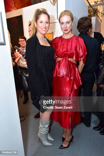 Delphine de Causans and Polina Proshkina attend Tribeca Ball to benefit New York Academy of Art at New York Academy of Art on April 9, 2018 in New...