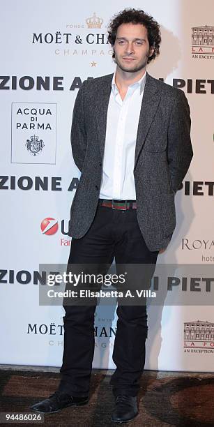 Actor Claudio Santamaria attends Gala Dinner In Favour Of Pietro Gamba Association at Officine Farneto on December 15, 2009 in Rome, Italy.