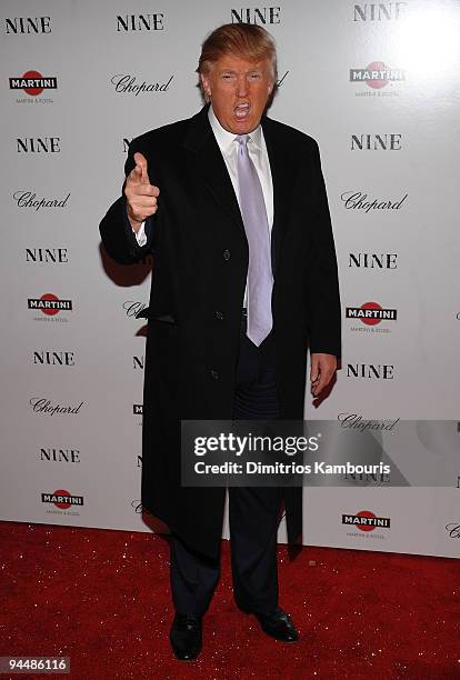 Donald Trump attends the New York premiere of "NINE" sponsored by Chopard at the Ziegfeld Theatre on December 15, 2009 in New York City.