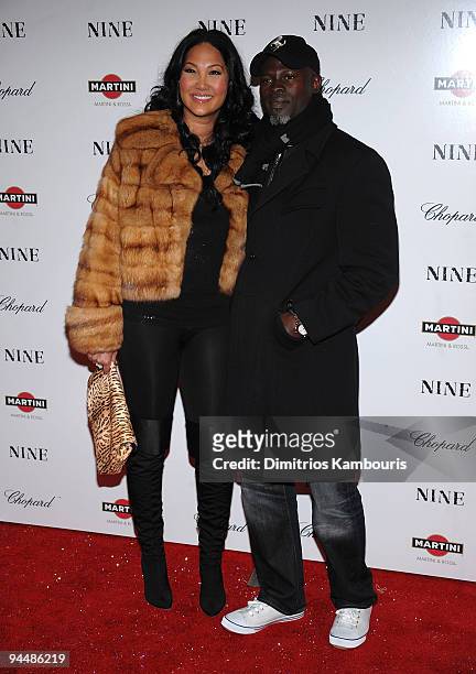Kimora Lee Simmons and Djimon Hounsou attend the New York premiere of "NINE" sponsored by Chopard at the Ziegfeld Theatre on December 15, 2009 in New...
