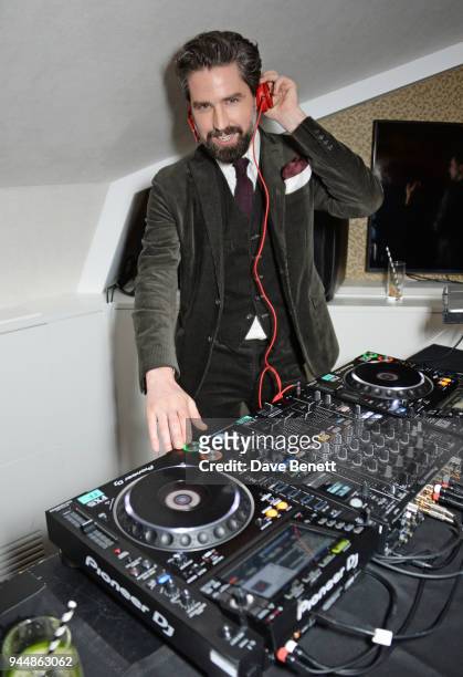 Jack Guinness DJs at the Pimm's No.6 Vodka Cup official launch party at 12 Golden Square on April 11, 2018 in London, England. Pimm's No.6 and...