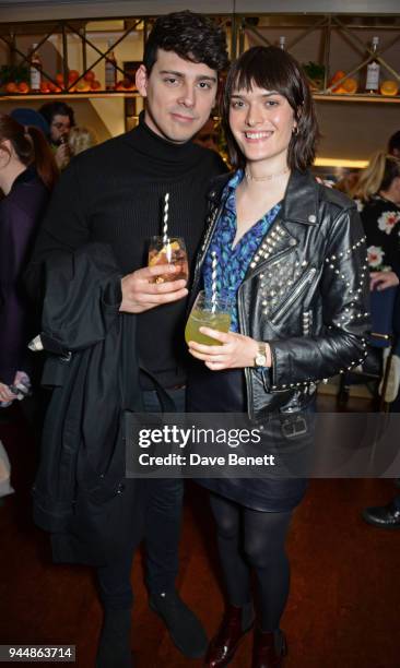 Matt Richardson and Sam Rollinson attend the Pimm's No.6 Vodka Cup official launch party at 12 Golden Square on April 11, 2018 in London, England....