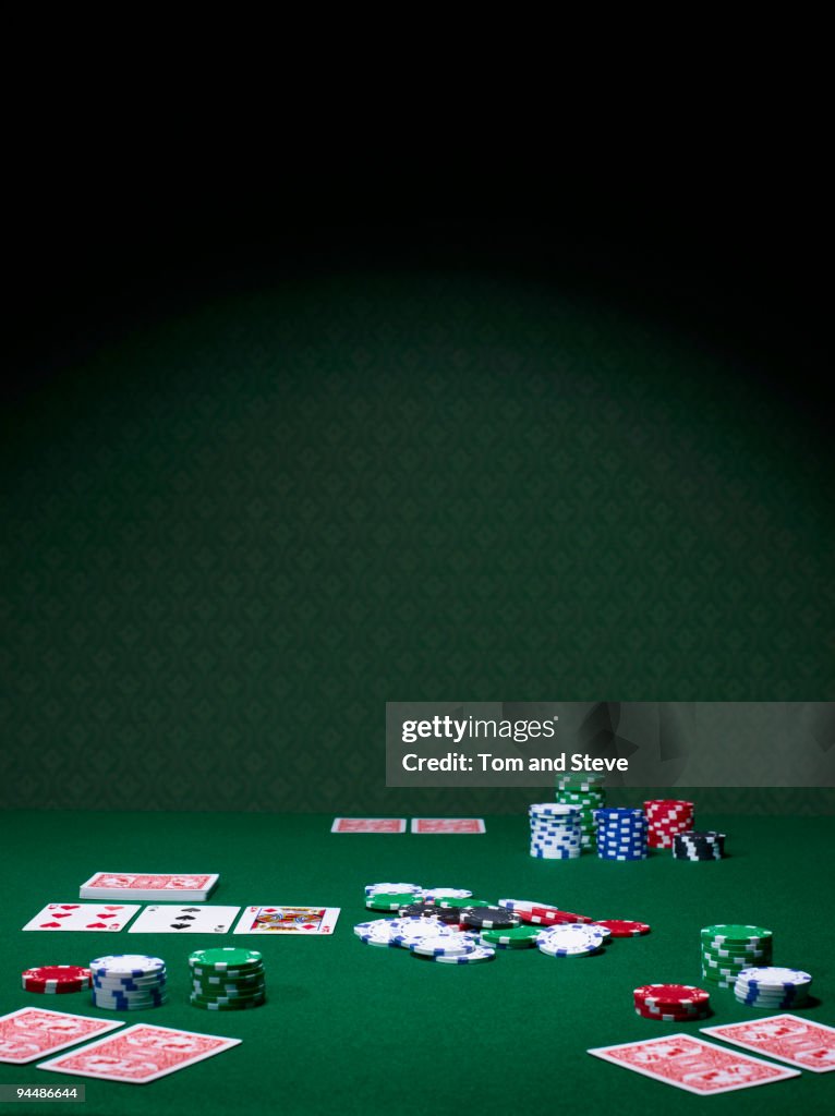 Texas Hold'em Poker table halfway through again.