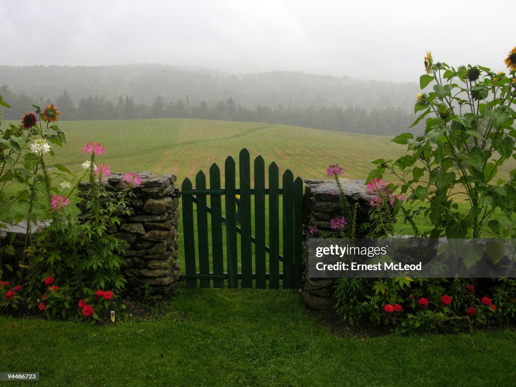 Garden Wall with Vermont Hills