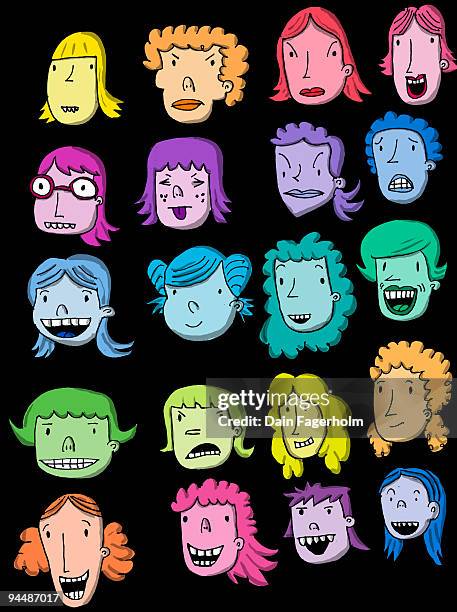 cartoon  faces - human representation stock illustrations