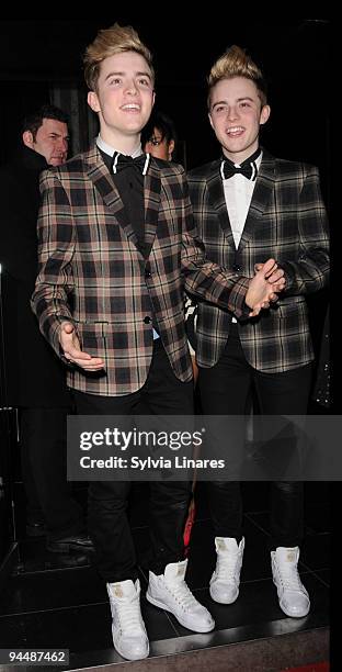 John Grimes and Edward Grimes attend the X Factor Party held at Jelouse Club on December 15, 2009 in London, England.