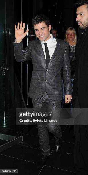 Singer Joe McElderry attend the X Factor Party held at Jelouse Club on December 15, 2009 in London, England.