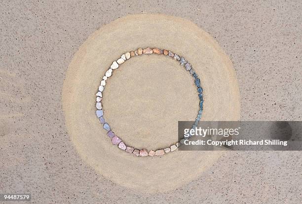 pebble colour circle - silverdale lancashire stock pictures, royalty-free photos & images