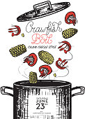 Cajun Creole Crawfish Boil invitation design template